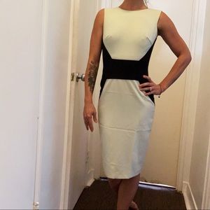 Light green/tan & black dress